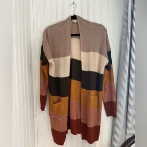 Color block knit cardigan